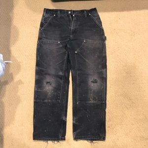 Black carhartt double knee pants